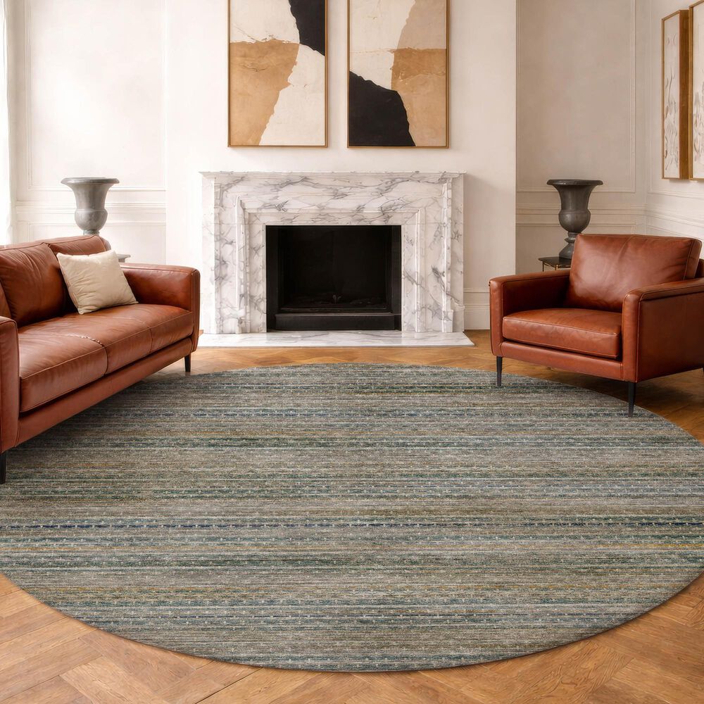 Dalyn Rug Company Vico Teal 8' Round Area Rug, , large