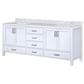 Lexora Home Jacques 80" Double Bathroom Vanity in White with 2 cm White Carrara Marble Top and Rectangular Sinks, , large