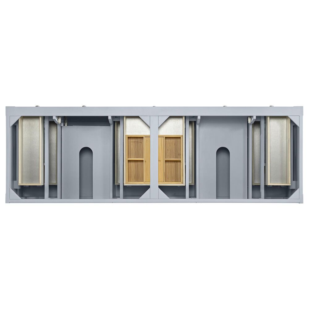 James Martin Vanities Breckenridge 72&quot; Double Bathroom Vanity in Serenity Blue with 3 cm White Zeus Quartz Top and Rectangular Sinks, , large