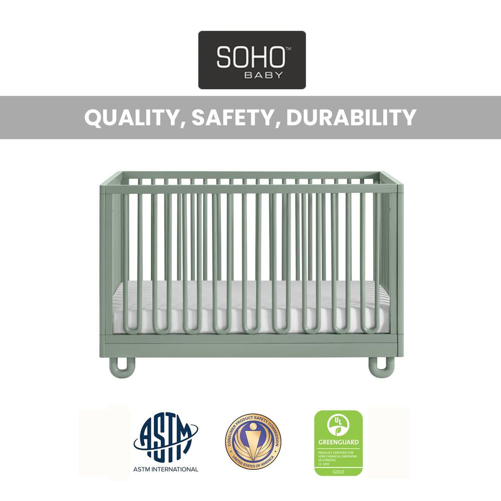 Oxford Baby Meridian 2-Piece Nursery Set with 3-in-1 Convertible Crib and Dresser in Olive Green, , large