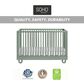 Oxford Baby Meridian 2-Piece Nursery Set with 3-in-1 Convertible Crib and Dresser in Olive Green, , large