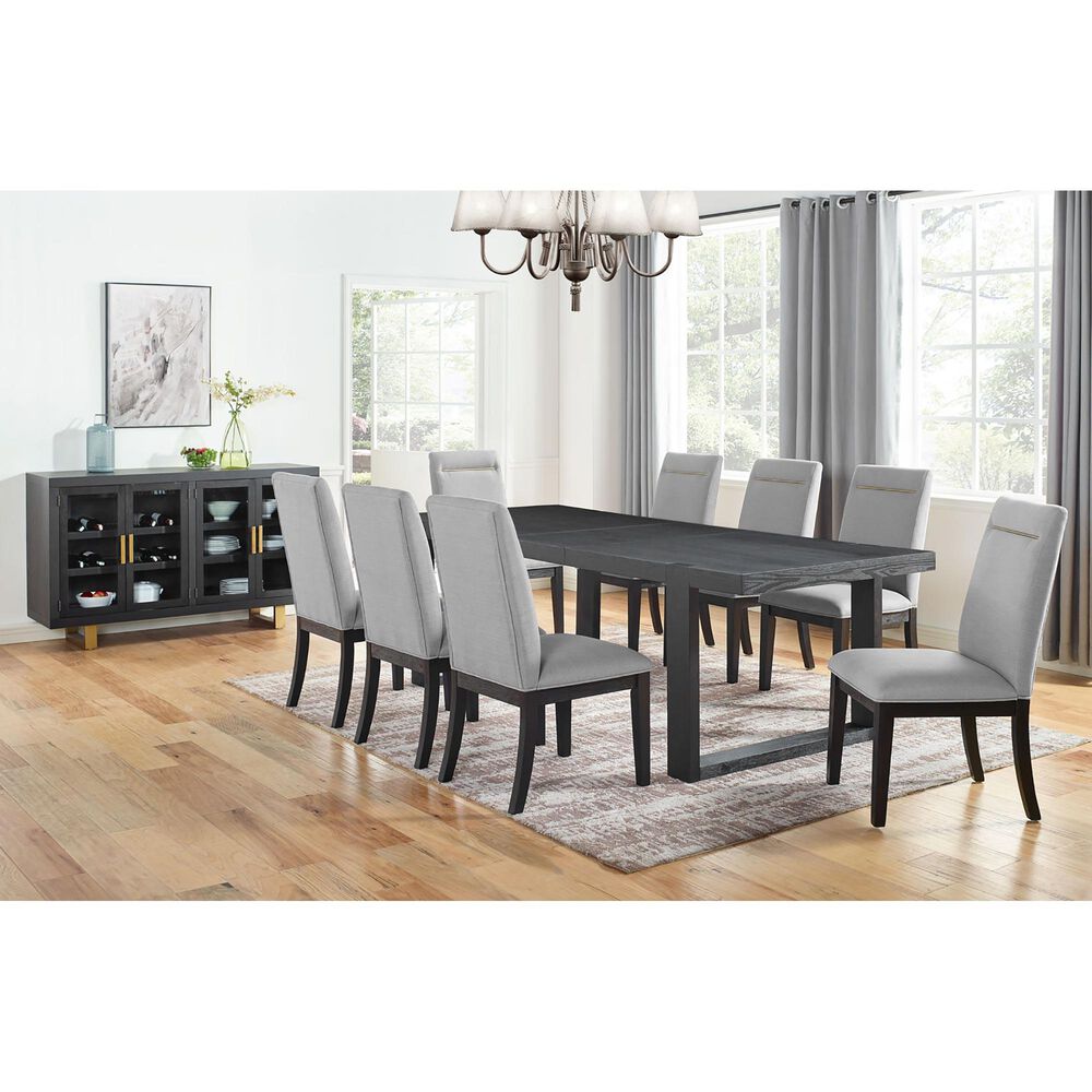 Steve Silver Yves Side Chair with Gray in Rubbed Charcoal, , large