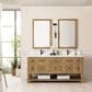 James Martin Vanities Breckenridge 72" Double Bathroom Vanity in Light Natural Oak with Single Hole 3 cm White Zeus Quartz Top and Rectangular Sinks, , large