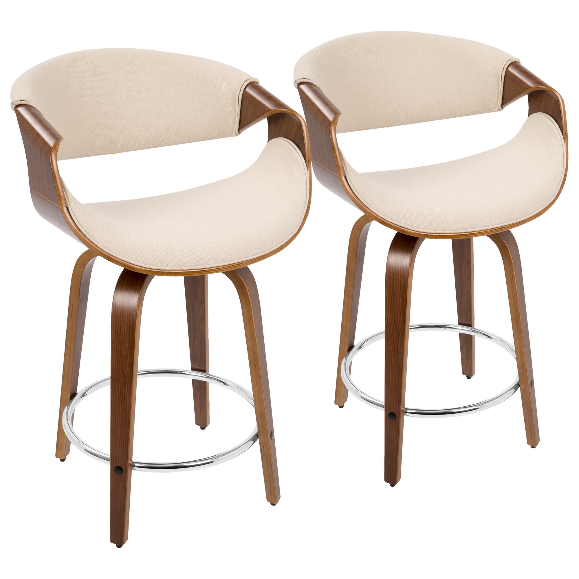 LumiSource Curvo 26" Swivel Counter Stool (Set of 2)
