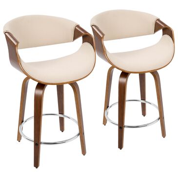 Lumisource Curvo Counter Stool in Cream (Set of 2), , large