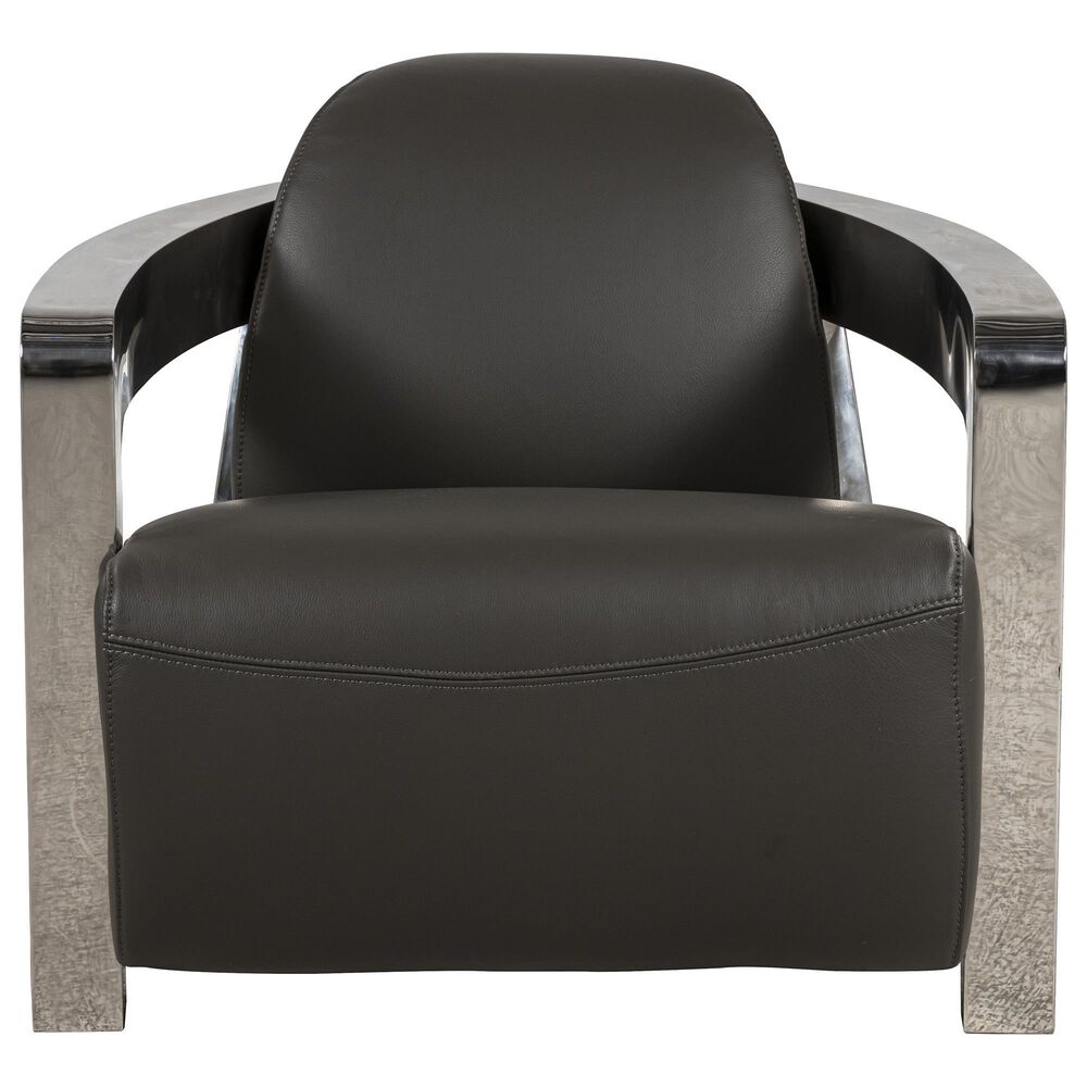 Back Nine Leather Aviator Chair in Smoke Gray , , large