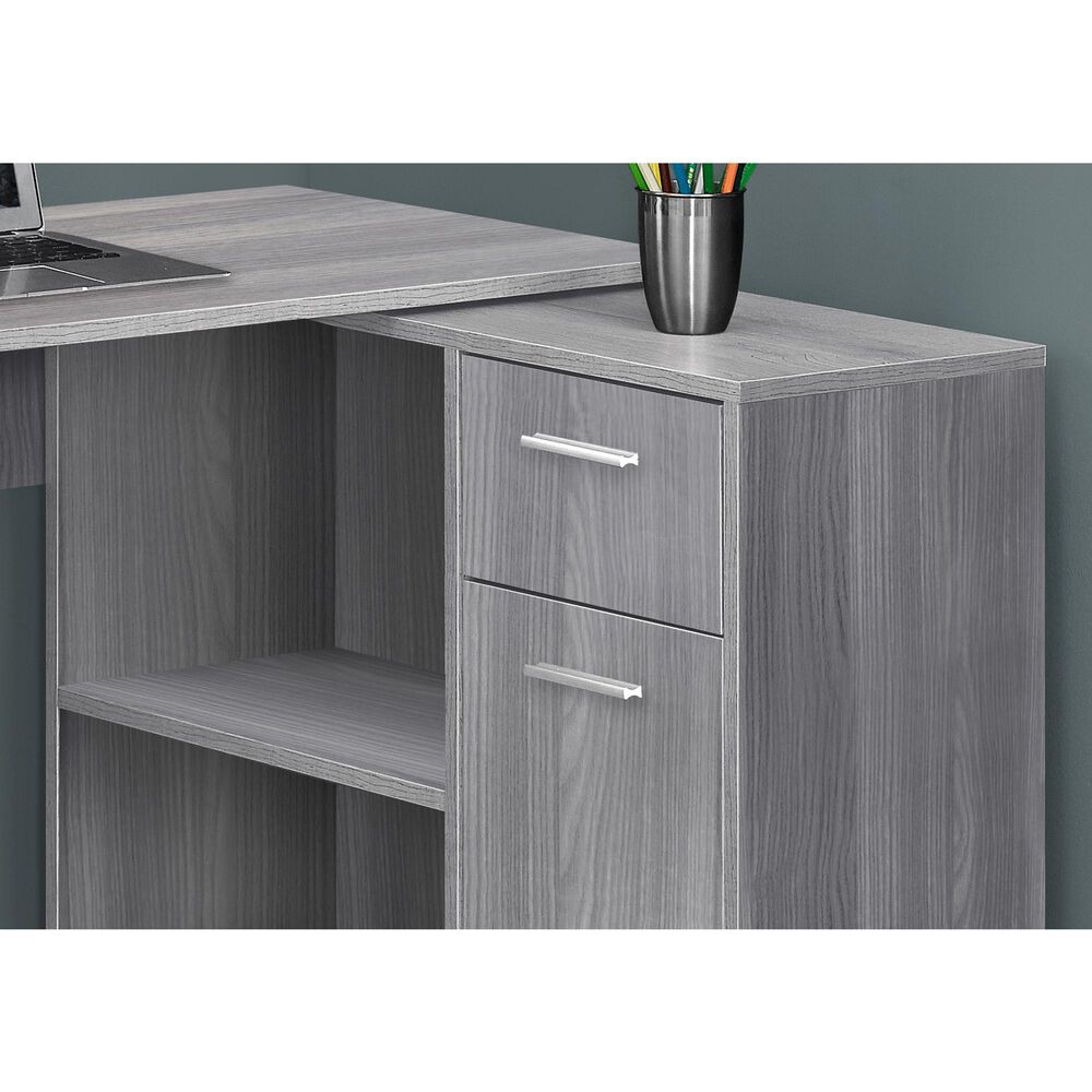 Glideaway 46" Contemporary Computer Desk in Gray, , large