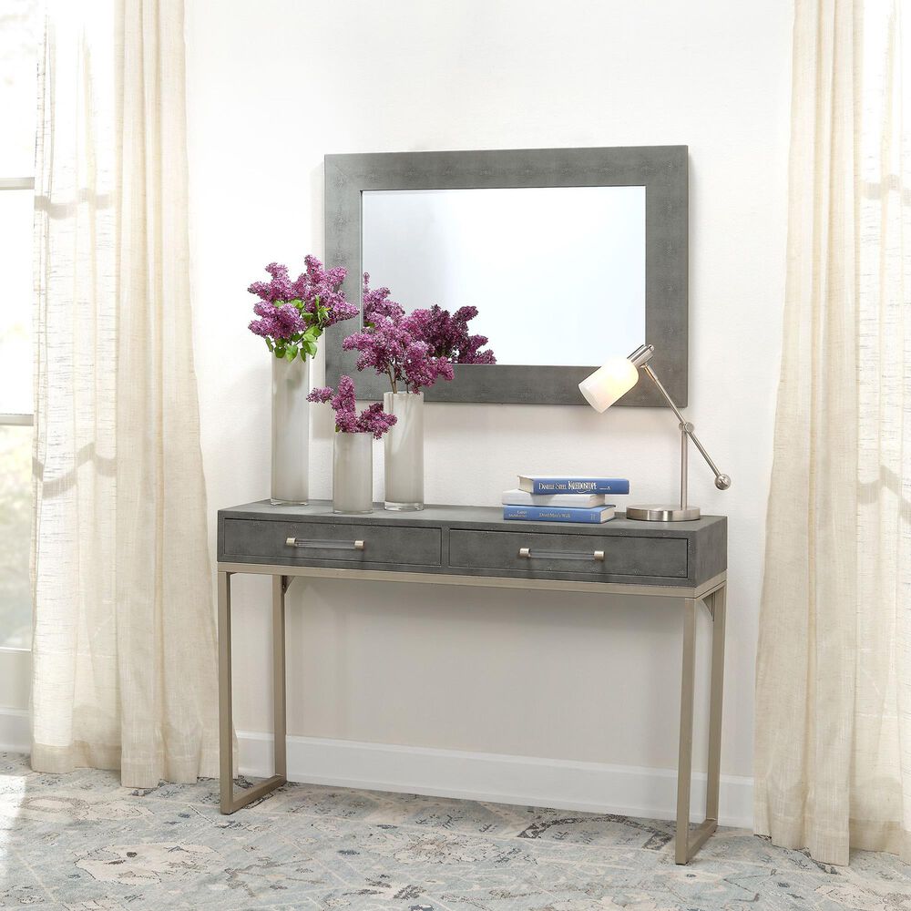 Splendor Living Kain Console Table in Grey and Brushed Champagne, , large
