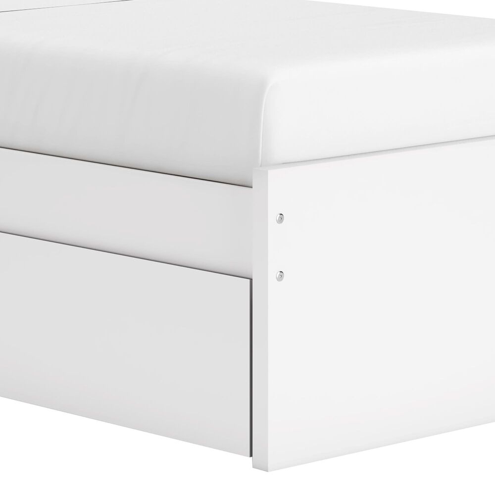 Ashley Onita Twin Platform Bed with No Headboard and 1 Side Storage in White, , large