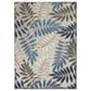 Nourison Aloha Floral 5"3" x 7"5" Grey and Blue Indoor/Outdoor Area Rug, , large