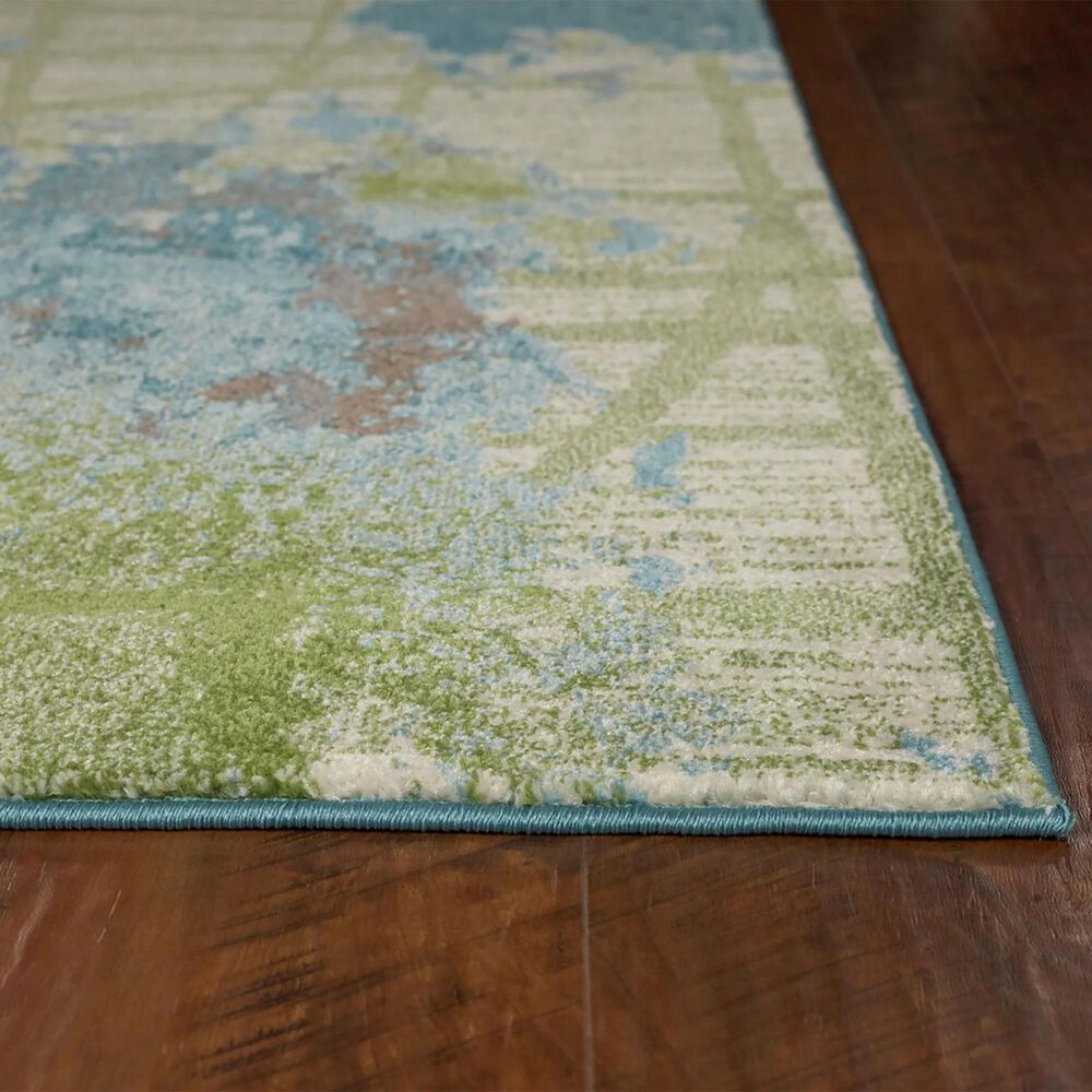 Kas Oriental Rugs Illusions Visions 3&#39;3&quot; x 4&#39;11&quot; Green and Blue Area Rug, , large