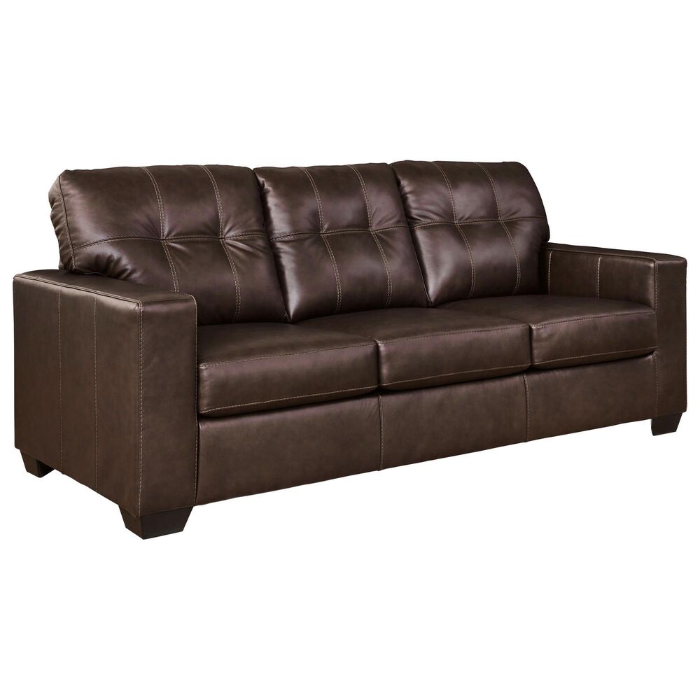 Ashley Santorine Stationary Sofa and Loveseat Set in Dark Brown, , large