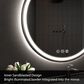 HOMLUX 28" Round LED Bathroom Makeup Mirror in Silver, , large
