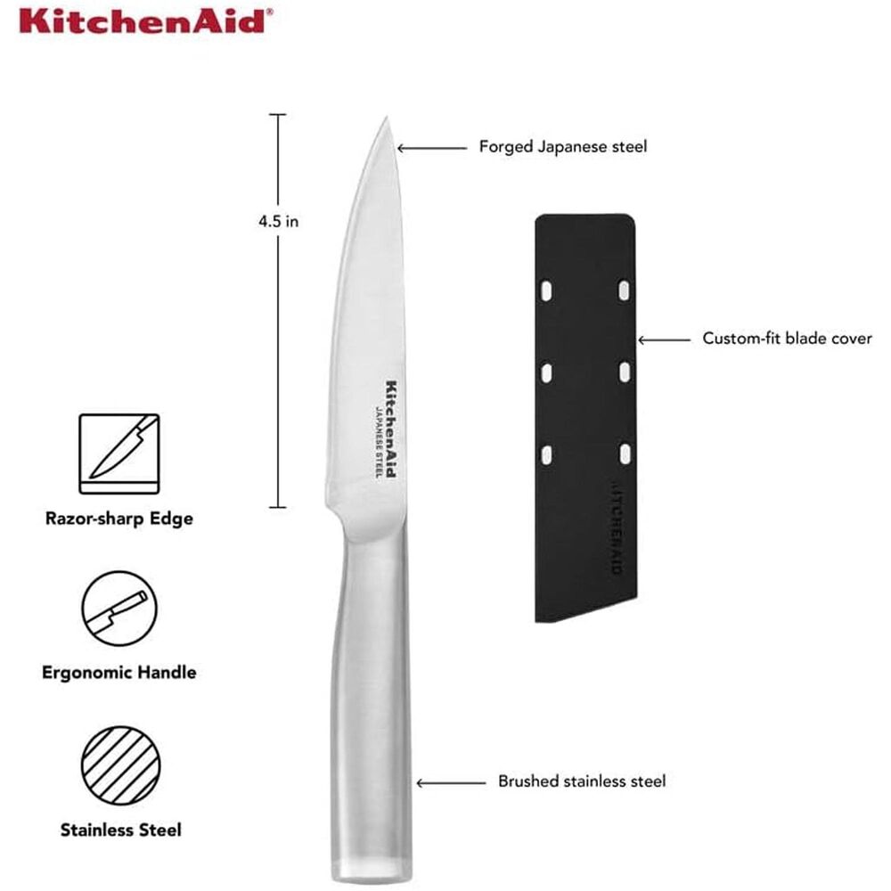 KitchenAid Gourmet 4.5&quot; Serrated Paring Knife in Stainless Steel, , large