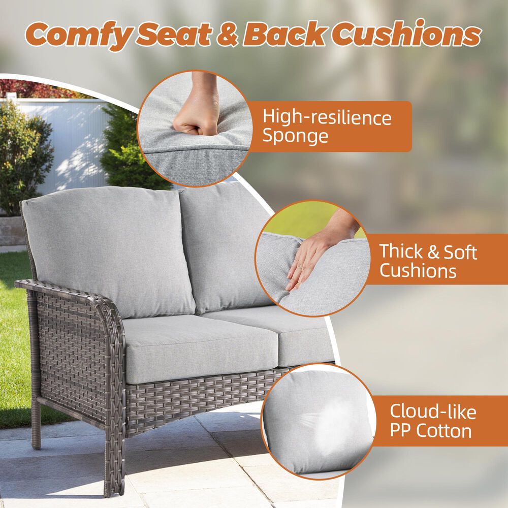 HOMLUX 6-Piece Patio Conversation Set in Gray, , large