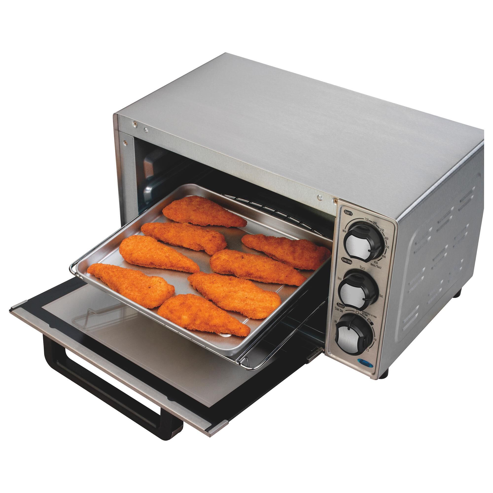 Hamilton beach 31401 stainless steel 4 slice toaster discount oven broiler