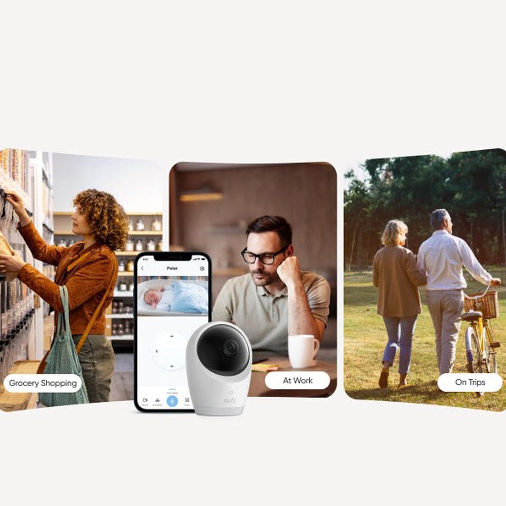 eufy E21 Baby Monitor with 4K Camera and Charging Base in White, , large