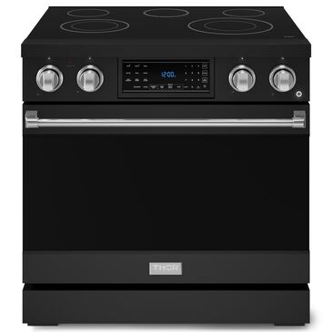 Thor Kitchen Gordon Ramsay 6 Cu. Ft. 36" Professional Electric Range with Stainless Steel Handle Kit in Black, , large