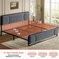 HOMLUX King Upholstered Platform Bed Frame in Gray, , large