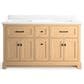 Kohler Charlemont 60" Double Bathroom Vanity in Light Oak with 3 cm White Quartz Top and Rectangular Sinks, , large