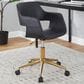 Lumisource Margarite Task Chair with Black Faux Leather Cushion in Gold, , large