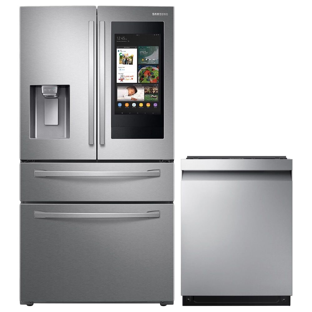 Samsung 2-Piece Kitchen Package with 28 Cu. Ft. French Door Refrigerator with StormWash 42 dBA Dishwasher in Stainless Steel, , large