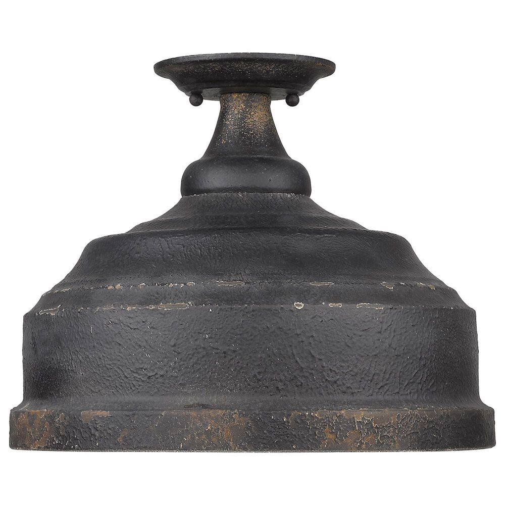 Golden Lighting Keating Semi-Flush in Antique Black Iron, , large
