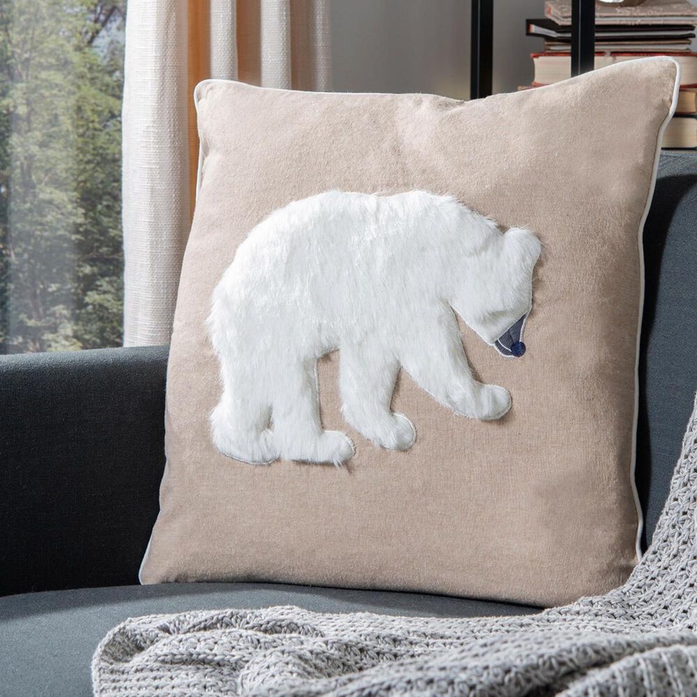 Safavieh Cubsy Polar Bear Pillow in Beige/White, , large