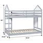 Walker Edison Skyler Twin over Twin Bunk Bed in Grey, , large