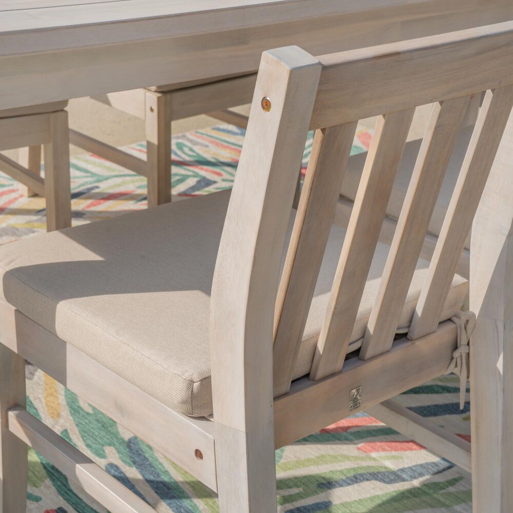 Linon Home Decor Teagon Patio Side Chair with Beige Cushion in Natural (Set of 2), , large