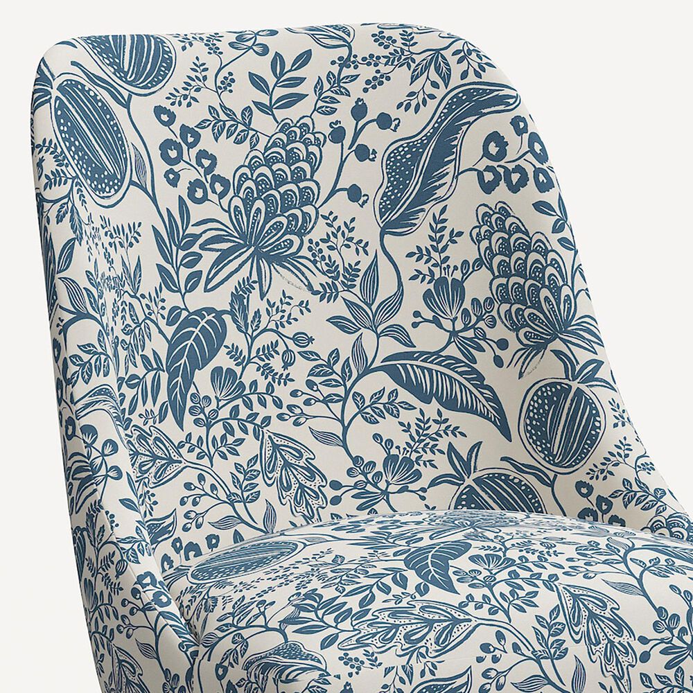 Rifle Paper Co Crafted by Cloth &amp; Company Oxford Office Chair in Pomegranate Blue, , large