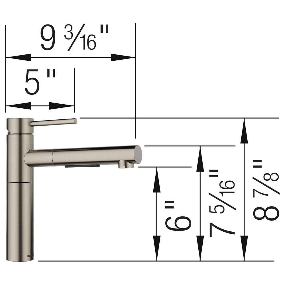 Blanco Alta II Low Arc Pull-Out Kitchen Faucet in Satin Platinum, , large
