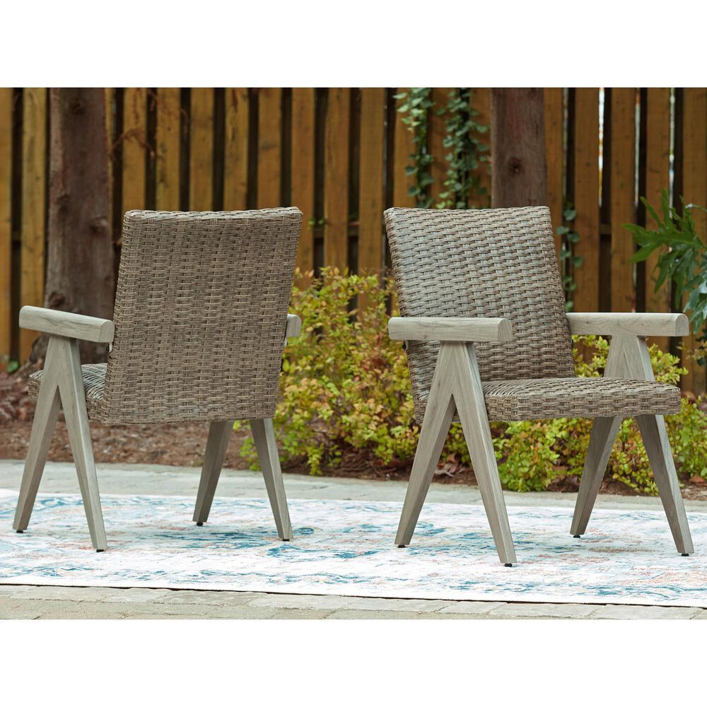 Ashley Cliff Trails Arm Chair in Beige &#40;Set of 2&#41;, , large