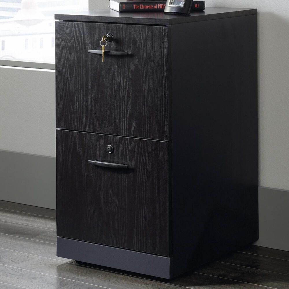 Sauder Via 2-Drawer Pedestal in Bourbon Oak, , large