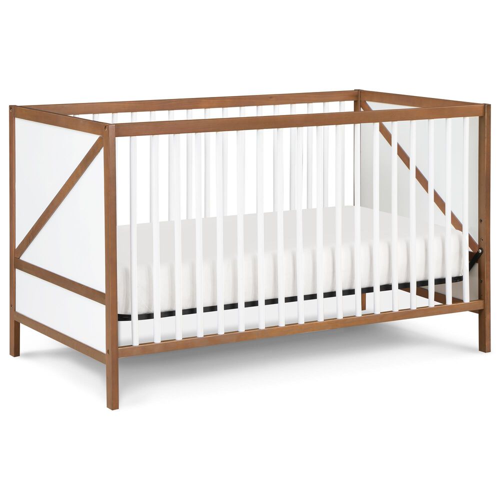 Hearth and Haven Pixie Zen 3-In-1 Convertible Crib in Walnut and White, , large