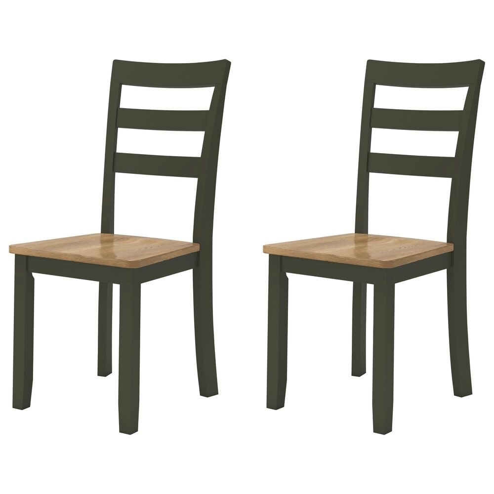 Ashley Gesthaven Dining Chair Set of 2 in Natural and Green, , large