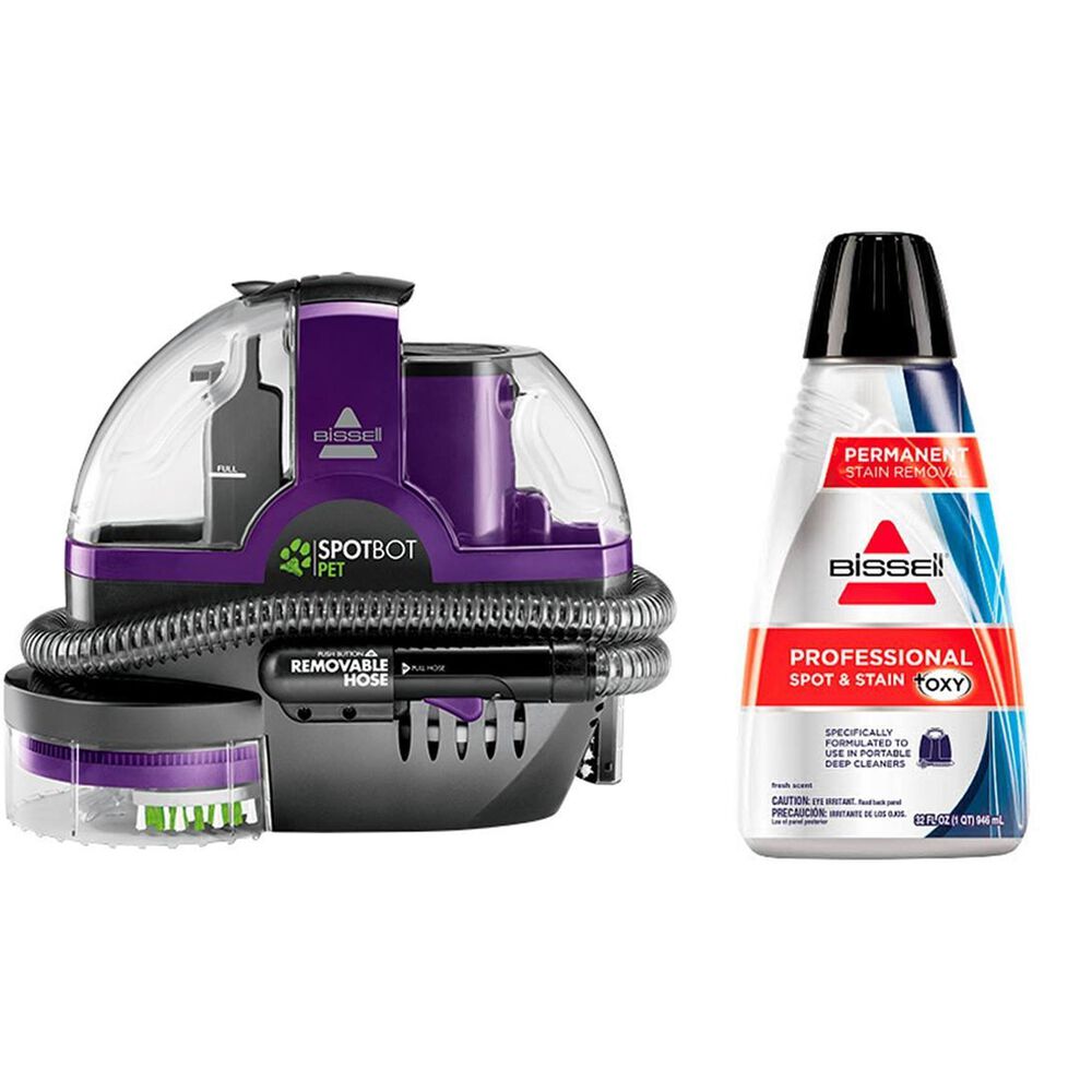 Bissell SpotBot Pet Robotic Portable Carpet Cleaner and Professional Spot & Stain Plus Oxy Formula Floor Care Package , , large