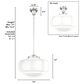 Hunter Saddle Creek 16" 1-Light Pendant with White Shade in Brushed Nickel, , large