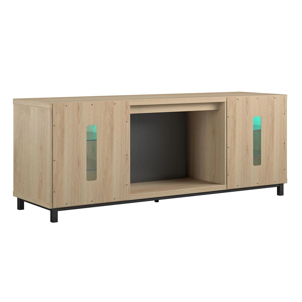Ameriwood Home Lumina Deluxe Fireplace TV Stand in Blonde Oak, , large