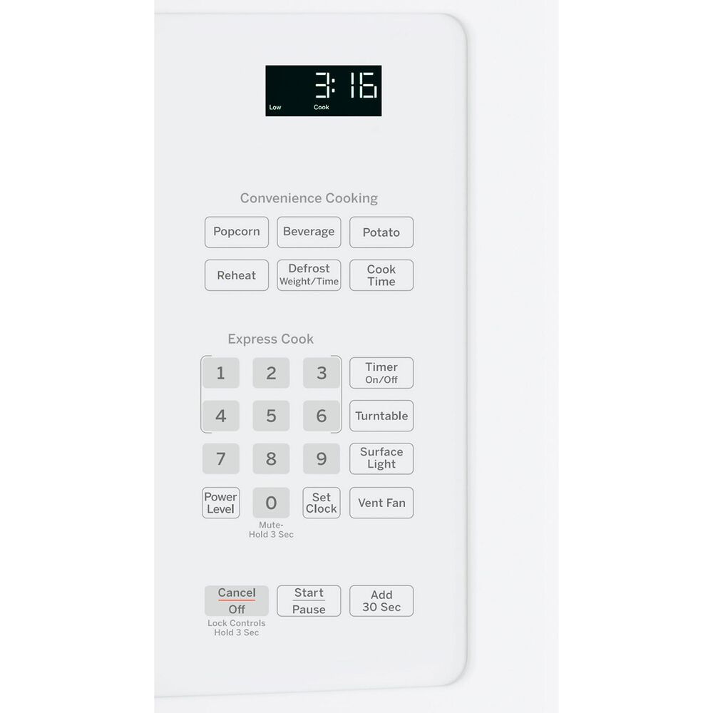 GE Appliances 1.6 Cu. Ft. Over The Range Microwave Oven with Recirculating Venting in White, , large