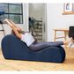 Jaxx Avana Chaise Lounge Yoga Chair in Ink Blue Velvet, , large