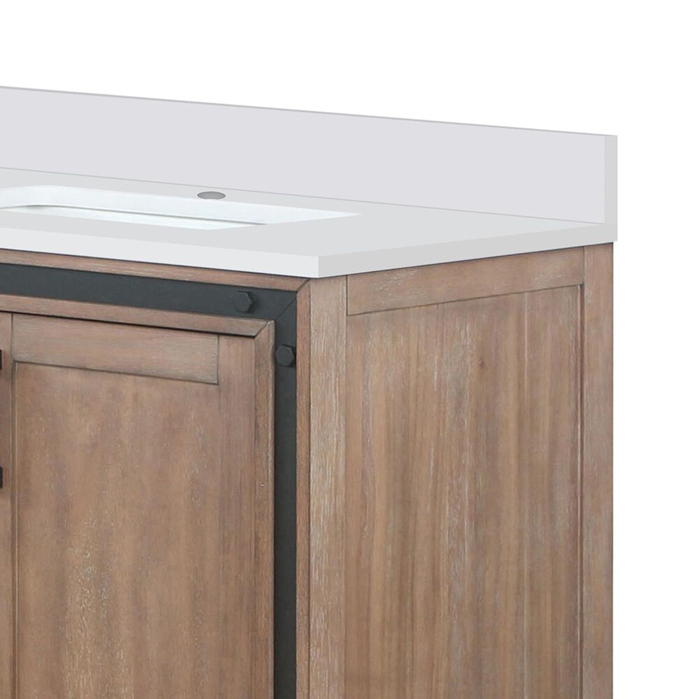Lexora Home Ziva 30&quot; Single Bathroom Vanity in Rustic Barnwood with 2 cm White Quartz Top and Rectangular Sink, , large