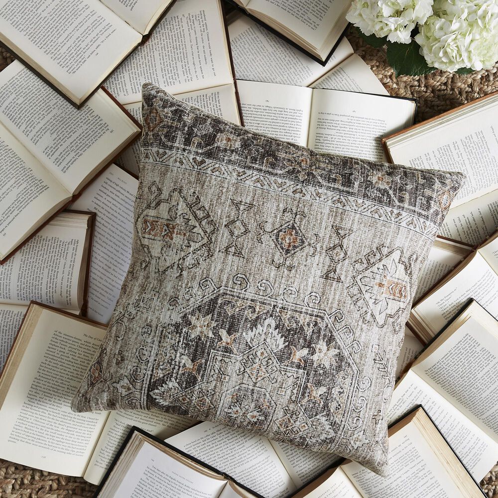 Ashley Roseridge 20&quot; x 20&quot; Throw Pillow in Brown, Black and Cream, , large