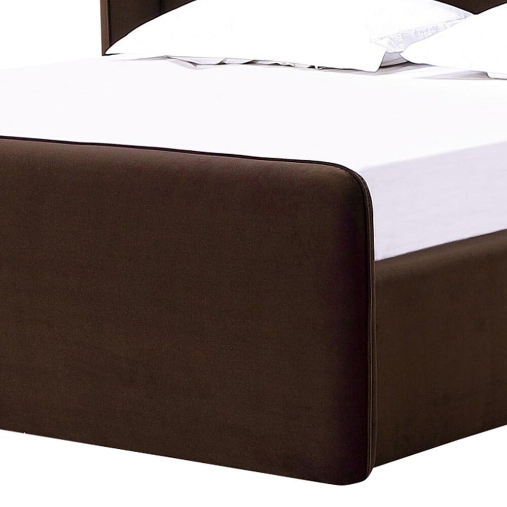 37B Bacall Queen Upholstered Wingback Platform Bed in Cola, , large