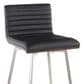 Lumisource Mason Swivel Counter Stool with Black Cushion in Stainless Steel and Walnut (Set of 2), , large