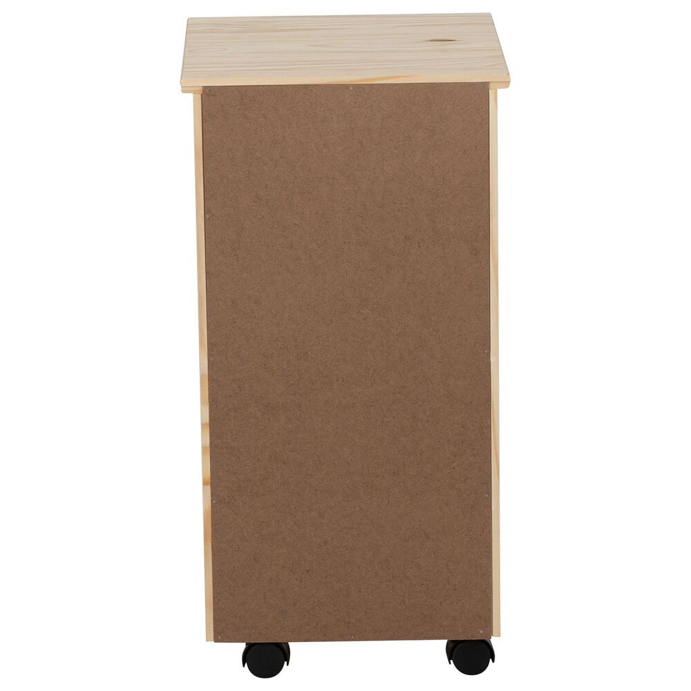 Linon Home Decor Cary 6-Drawer Rolling Cart in Unfinished, , large