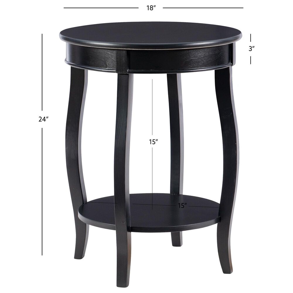 Linon Home Decor Rainbow Round Side Table in Black, , large