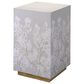 Splendor Living Quincy Floral Accent Side Table in Grey and Gold, , large