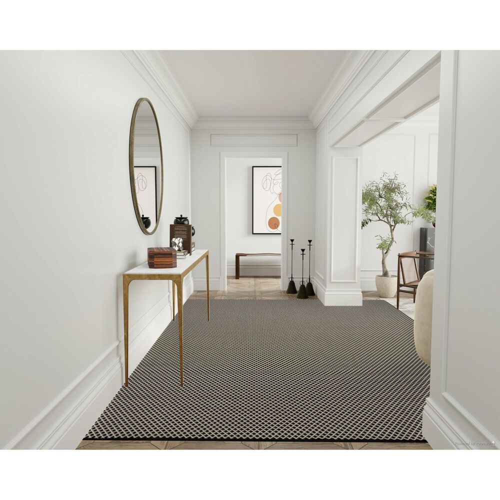 Nourison Courtyard Black and White 9&#39; x 12&#39; Indoor/Outdoor Area Rug, , large