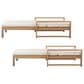 HOMLUX Adjustable Outdoor Chaise Lounge with Armrests and Light Teak Frame in Beige (Set of 2), , large